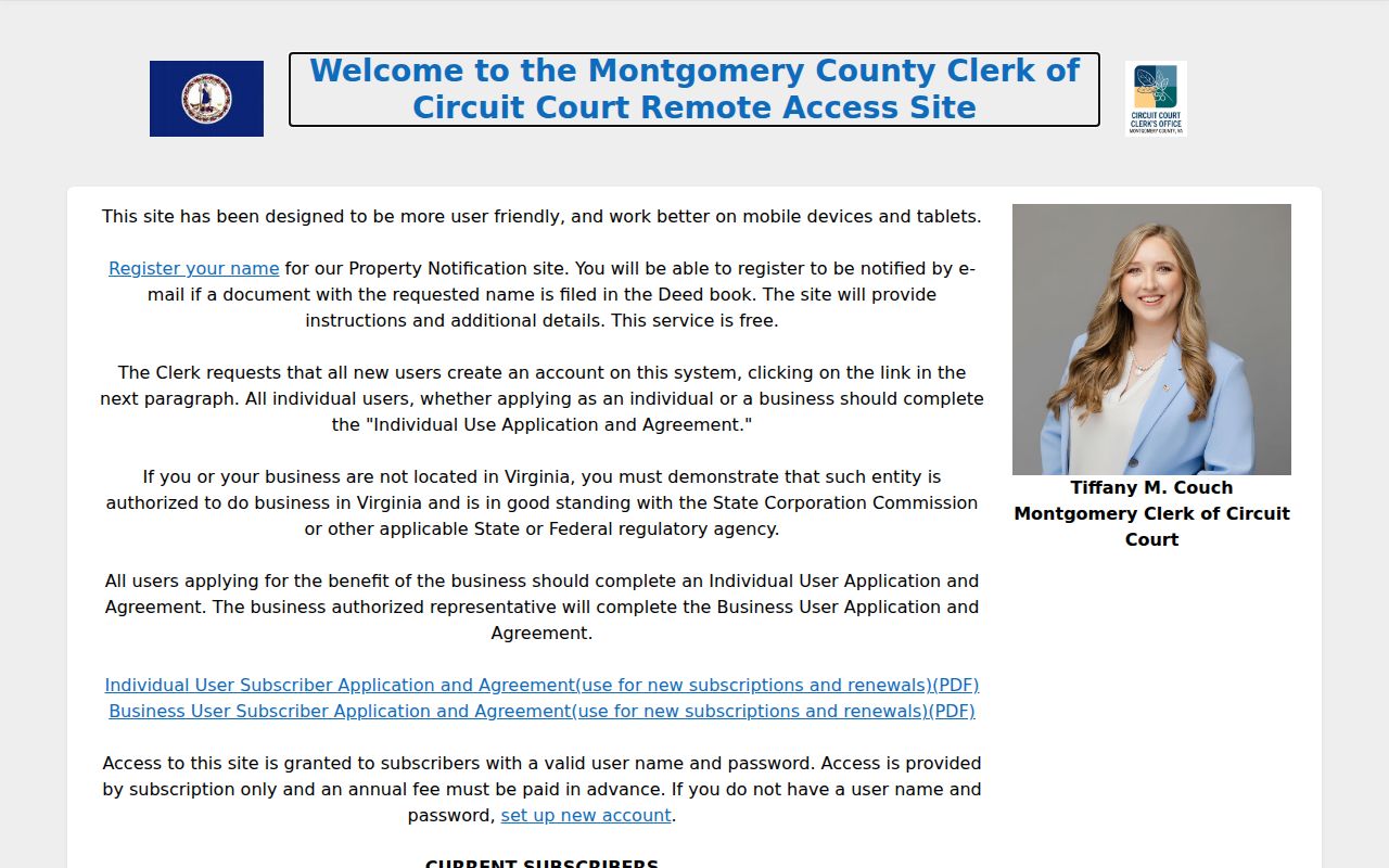 Christiansburg residents directory Montgomery County deed index search