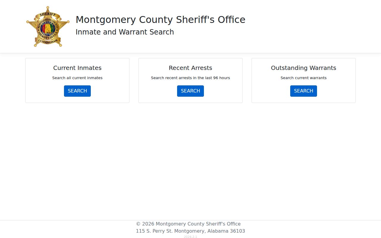 Christiansburg resident lookup Montgomery County official jail search screen