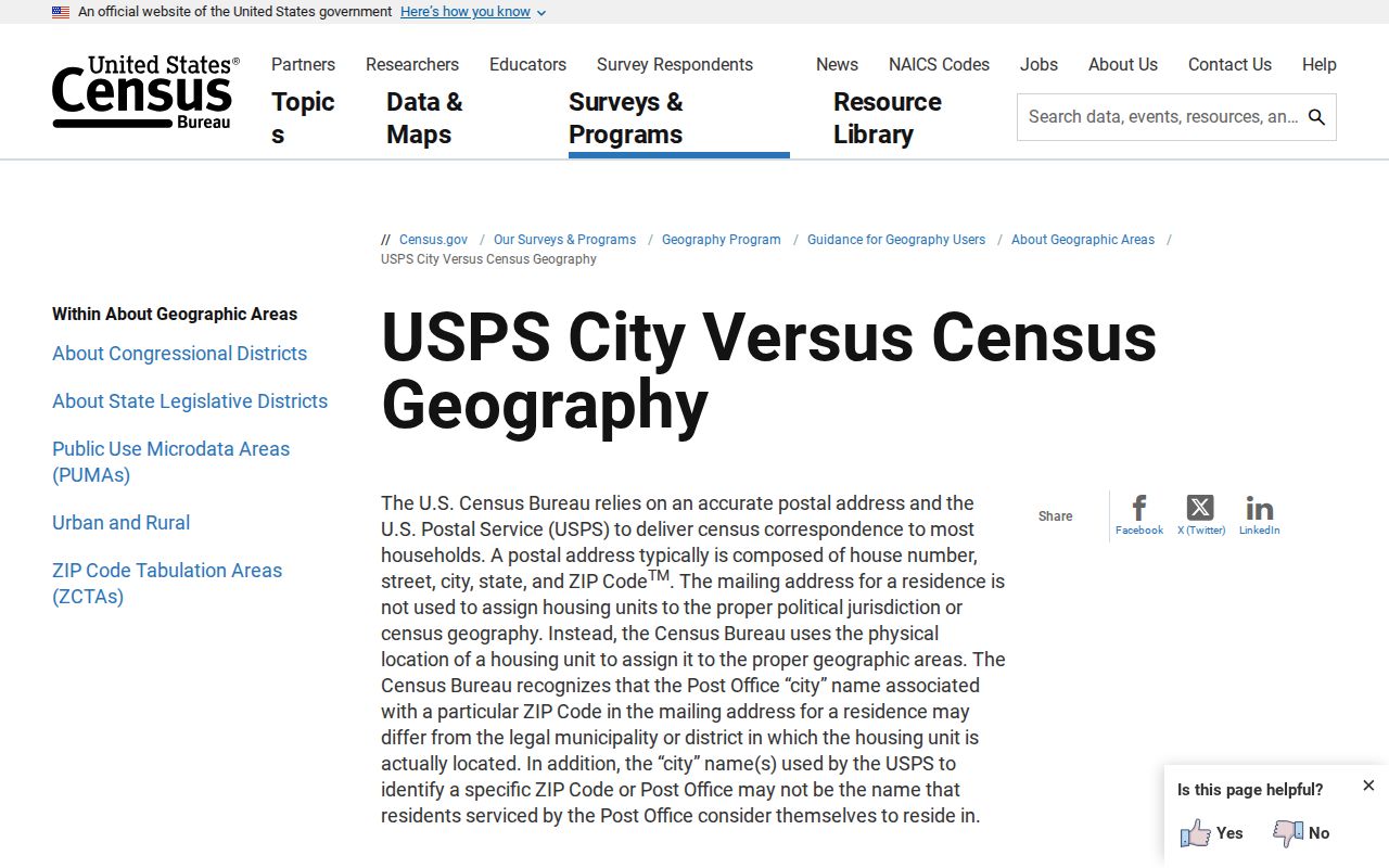 Christiansburg ZIP code directory postal-city guidance from the Census Bureau