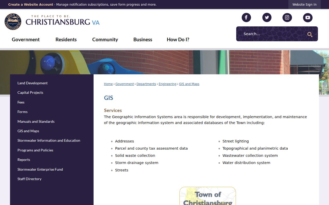Christiansburg ZIP code directory Town GIS and Maps resource